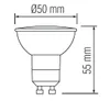 A diagram showing the dimensions of a light bulb. Produktbild-Vorschau