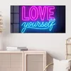 DEQORI Glasbild Echtglas 100x50 cm 'Neonschrift Produktbild-Vorschau 4