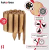 A product image showing a wooden garden border with various icons and text highlighting its features and benefits. Náhled obrázku produktu