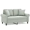vidaXL 2-Sitzer-Sofa mit Zierkissen Hellgrau 120 cm Samt Produktbild-Vorschau 1