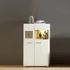 Fernsehwand weiß modern FARO-36 mit Absetzunge in Eiche Produktbild-Vorschau 3