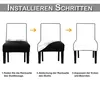 Instructions for installing a chair cover. Produktbild-Vorschau