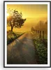 Gerahmtes Poster - Schwarzer Rahmen - Feld Straße Baum - Produktbild-Vorschau 1