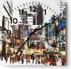 Wanduhr - Quadrat - Glasuhr - Stadt Straße Haus - 40x40cm - Produktbild-Vorschau 1