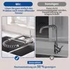 Comparison of two kitchen faucets, one shown as a solution for a window opening problem and the other as a limitation. Podgląd zdjęcia produktu