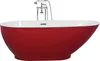 BELIANI Badewanne Rot Freistehend 173 x 82 cm Walnussform Produktbild-Vorschau 1