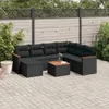 8-tlg. Garten-Sofagarnitur mit Kissen Schwarz Poly Rattan Produktbild-Vorschau 2