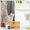 scatola da cucito relaxdays marrone Anteprima dell’immagine prodotto 2