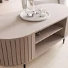 Couchtisch LINNEA Oval 104 cm – Mit Ablage & Lamellen – Produktbild-Vorschau 2