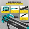 A tile cutter with various features highlighted by text overlays. Voir les images du produit