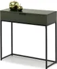 A console table with a drawer and two decorative apple-shaped objects on top, set against a white background. Podgląd zdjęcia produktu