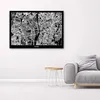 Leinwandbild kairo - stadtplan 90x60 cm Feeby grau wandbild Produktbild-Vorschau 2