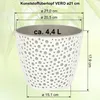 MePla - 2 Stück Kunststoff-Übertopf VERO ø 21 weiss/rot Produktbild-Vorschau 2
