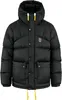 A black puffer jacket with yellow accents. Produktbild-Vorschau