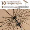 COSTWAY Parasol 265cm, Parasol de jardin avec manivelle Voir les images du produit 5