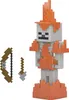 A Minecraft toy figure of a skeleton with flames, along with a bow and arrow accessory, is displayed against a white background. Náhled obrázku produktu