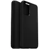 A black leather folio case for a Samsung Galaxy S21+ 5G phone is shown against a white background. Náhľad obrázku produktu