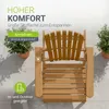 Juskys® 2er Set Liegestuhl Korfu Natur Akazienholz klappbar Produktbild-Vorschau 4