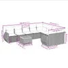 10-tlg. Garten-Sofagarnitur mit Kissen Beige Poly Rattan Produktbild-Vorschau 3