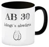 Ab 30 hängt´s abwärts Kaffeebecher Schwarz Besonders Produktbild-Vorschau 1