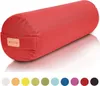 A red yoga bolster is shown in a studio shot with a white background and a reflection. Náhľad obrázku produktu