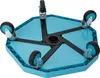 A blue, octagonal rolling seat with black accents and five wheels is shown from a top-down perspective against a white background. Anteprima dell’immagine prodotto