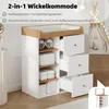 Commode à langer Flieks avec 3 tiroirs et étagère, meuble à Voir les images du produit 7
