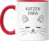 Katzen Papa Tasse Rot Katzen-Papa Geschenk Katzenliebhaber Produktbild-Vorschau 1