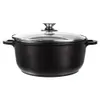 A black cooking pot with a glass lid is shown against a white background. Náhled obrázku produktu