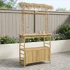 vidaXL Table de bar d'extérieur Nature 110 x 50 x 209 cm en Voir les images du produit 2