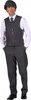 A man wearing a three-piece suit, including a vest, tie, shirt, pants, and cap. Produktbild-Vorschau