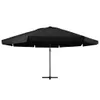 vidaXL Slunečník s hliníkovým stožárem 600 cm černý Náhled obrázku produktu 1