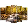 5-teiliges leinwandbild herbst bach berg wald 100x70 cm Produktbild-Vorschau 2