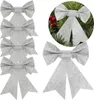 Vánoční mašle 13x11,5cm stříbrné sada 4ks, vánoční dekorace Náhled obrázku produktu 5