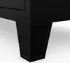 A close-up view of the black leg of a cabinet. Produktbild-Vorschau