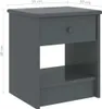 vidaXL Noční stolek tmavě šedý 35x30x40 cm Masivní Náhled obrázku produktu 5