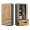 Kleiderschrank Schrank 90cm breit mit 2 Schubladen, 3 Produktbild-Vorschau 1