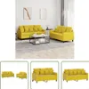 The Living Store 2-tlg. Sofagarnitur mit Kissen Gelb Samt Produktbild-Vorschau 1