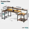 Bestier Gamer Schreibtisch L-Form mit LED, Steckdosen & Produktbild-Vorschau 6