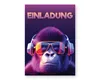 Friendly Fox Gorilla Einladung, 12x Einladungskarten Produktbild-Vorschau 1