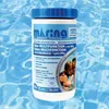A container of pool cleaning tablets is shown against a background of rippling blue water. Náhled obrázku produktu