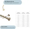 A product image showing a curtain rod with accompanying text and a size chart. Produktbild-Vorschau