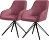 Two pink chairs with black legs on a white background. Produktbild-Vorschau
