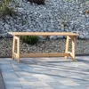 Drewniana ławka parkowa KADAX bez oparcia 119 cm, solidna Podgląd zdjęcia produktu 7