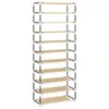 Schuhschrank Creme 60x30x166 cm Stoff Produktbild-Vorschau 6