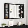 vidaXL Szafka lustrzana z LED czarna 76x15x55 cm Podgląd zdjęcia produktu 2