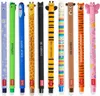 A collection of ten colorful gel pens with animal-themed designs and inspirational text, arranged in a row against a white background. Produktbild-Vorschau