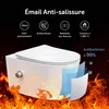 doporro WC Suspendu Blanc Cuvette Céramique Toilette avec Voir les images du produit 6