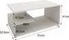 A white coffee table with dimensions shown, placed on a white background. Náhled obrázku produktu