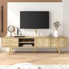 Armoire TV Sweiko 160 cm avec pieds dorés, deux tiroirs et Voir les images du produit 9